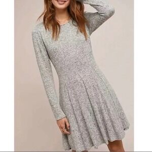 Anthropologie Dolan Left Coast‎ Collection Gray Marled Knit Fit Flare Dress XL